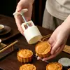 Molde de Bolo da Lua de Caqui e Amendoim Boa Sorte Estilo Tendência Nacional Estilo Cantonês Peça de Flor Multiformato Prensada à Mão de Grau Alimentício Conjunto para Assar em Casa
