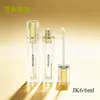 Venta al por mayor de fabricantes Tubos Cuadrados Transparentes de Pared Gruesa para Brillo de Labios 6ml Tubos de Plástico para Aceite de Labios Tubos Vacíos Dorados para Brillo de Labios Cosméticos