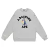 Marca de moda transfronteriza de comercio exterior BAPE sudadera con capucha de punto para hombre, otoño e invierno, manga larga, estampado de letras, holgada, cuello redondo