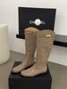Novas Botas Slim de Outono e Inverno 2024, Modernas e Versáteis, Botas Acima do Joelho