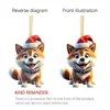 Perro Sonriente de Navidad Transfronterizo Árbol de Navidad Colgante Lindo Sombrero de Navidad Perro Decoraciones Acrílicas Colgante