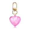 Chaveiro em Forma de Coração Pingente de Coração Transparente Colorido Item Pequeno Fofo Criativo para Mochila de Meninas Acessório Decoração