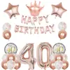 Venta Caliente Transfronteriza Set de Globos para Cumpleaños 18/21/30/40/50/60 años Globo de Película de Aluminio de 40 pulgadas Decoración para Fiesta de Cumpleaños