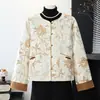 Nuevo abrigo de moda nacional estilo chino para madres, colección de otoño, nuevo modelo para damas nobles de más de 50 años, top elegante de alta gama para mujeres de mediana edad y mayores
