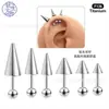 Aleación de Titanio F136 Rosca Interna Cono Puntiagudo Clavo Diablo Clavo Diente de Tigre Clavo de Oreja Clavo de Labio Joyería para Perforación Personalizada de Moda para Hombres y Mujeres