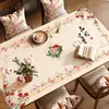 Nuevo Mantel de Mesa Estilo Chino, a Prueba de Aceite, Impermeable, Resistente al Calor, Lavable, Mantel de PVC, Lujo Ligero, Sensación de Alta Gama, Protector de Superficie de Mesa Estilo Nacional