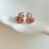 Pendientes de Calabaza Degradado Hielo Triturado para Mujer, Diseño Exquisito, Pendientes Versátiles de Nicho de Alta Gama, Pendientes de Color Contrastante Otoño e Invierno