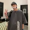 Nueva Camiseta China para Hombre Estilo Chino Manga Corta Pesada 220g Verano Sentido del Diseño Marca de Nicho de Moda Algodón Puro Manga Media