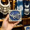 Imán de Refrigerador Cultural y Creativo de la Aldea Miao Qianhu de Guizhou, Corona Miao, Imán de Refrigerador Teñido con Índigo para Tocados Miao, Refrigerador con Bordado Miao