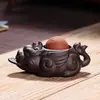 Pet de Chá de Argila Roxa Premium Trazedor de Sorte, Acessórios para Conjunto de Chá, Ornamento Artesanal que Atrai Riqueza, Borrifa Água, Muda de Cor, Compensação de Danos Garantida