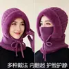 Gorro con capucha de una pieza de invierno para mujer para madres de mediana edad y mayores, forro grueso de forro polar para abrigar, gorro de lana para ciclismo, polaina cortavientos para el cuello, gorro de punto