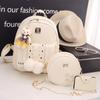 Mochila Infantil Versátil de Moda Nueva Moda Pom-Pom Estilo Coreano Estudiante Simple Primavera Mochila de Mujer de Moda
