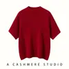 Suéter de punto de cachemira para mujer, cuello medio, manga corta, nuevo para otoño e invierno, top tipo jersey casual, simple, versátil, cómodo y moderno