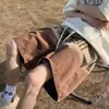 Shorts Jeans Lavado Degradê para Homens, Calças de Verão de Perna Larga Comprimento no Joelho, Marca Tendência Novo Estilo 2026, Calças Largas Retro Pretas de Comprimento Médio