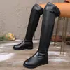 Botas Cano Alto Elegantes com Cadarço Tamanho Grande 2026 Comércio Exterior Moda Versátil Temperamento Botas Acima do Joelho Outono/Inverno Novo Salto Grosso