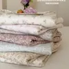 Fresco y lindo floral suave y amigable con la piel doble capa de gasa algodón puro artículo individual sábana para cama dormitorio estudiantil pieza individual sábana de algodón puro funda de cama