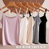 Camisola Versátil de Rayón para Primavera y Verano para Mujer, Estilo Sencillo, Color Sólido, Corte Ajustado, Elástica, Cómoda, Transpirable, Ropa Interior de Capa Base