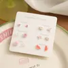 Pendientes de Biocerámica Nuevo Estilo Primavera y Verano, Set Pequeño y Exquisito de Joyería para Piercing de Oreja, Pendientes de Cerámica Simples y Versátiles al por Mayor