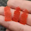 Colgante de Jade Rojo Sangre de Pollo Colgante de Felicidad Única Roca de Cuarzo Jade Hueco Colgante de Carácter Feliz Pendientes Colgante Colgante de Collar Colgante de Jade