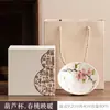 Caneca Mestra Criativa Pintada à Mão em Formato de Cabaça, Alto Valor Estético, Estilo Fresco e Simples, Caneca de Chá Pessoal para Mulheres, Caneca de Degustação, Caneca de Chá de Cerâmica