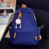Mochila Escolar Estilo Coreano para Mulheres, Cor Sólida, Fresca e Simples, Adequada para Alunos do Ensino Médio e Universitário, Estilo Ins de Campus, Mochila Feminina Minimalista