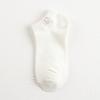 Calcetines Cortos para Mujer para Primavera y Verano, Etiqueta de Tela Blanca, Diseño de Oso, Color Sólido, Calcetines Bajos, Estilo Lindo, Casual, Versátil, Calcetines Cortos para Mujer