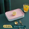 Conjunto de bandejas retangulares grandes nórdicas para uso doméstico, conjunto de xícaras de chá, bandeja de servir e prato de frutas de plástico moderno e criativo