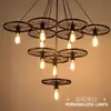 Lámpara de araña de tres cabezas estilo industrial retro americano para restaurante, barbería, cafetería, bar, mesa de billar, accesorio de iluminación vintage de arte de hierro