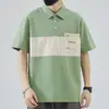 Camisa de Hielo de Seda de Verano Personalizada para Hombre de Manga Corta Cuello Polo Solapa Camisa de Negocios Casual Camiseta Bordada Versátil de Hielo de Seda para Hombre