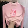 Camiseta Base Térmica de Manga Larga para Niña Forrada de Polar Otoño Invierno Cuello Medio Alto Top Cálido Infantil