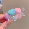 Ferramenta Fofa para Prender Coque Infantil, Grampo Estilo Doce, Presilha para Rabo de Cavalo com Elementos Arco-Íris