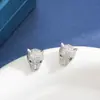 [Aço Titânio] Conjunto de Colar e Brincos Cabeça de Leopardo Totalmente Cravejado, Micro-Cravação de Luxo Leve, Moda Personalizada para Festa, Venda por Atacado