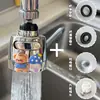 Boquilla a Prueba de Salpicaduras para Grifo de Dibujos Animados con Filtro Adicional, Extensión para Fregadero de Cocina, Adaptador Giratorio Universal