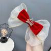 A085-1 Corona de Encaje Transfronteriza Mariposa Borgoña Lazo Pequeña Princesa Pasador para el Cabello Niños Pasador Lindo de Terciopelo Dorado