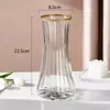 Jarrón de cristal en forma de cono, estilo ins nórdico, jarrón transparente grande y simple para bambú hidropónico, decoración de arreglo floral de escritorio y sala de estar
