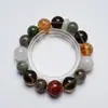 [Limpio y Claro] Pulsera de Cristal Fantasma Blanco Natural para Mujer La Más Fácil de Combinar Pulsera de Cristal Flor Roja Pegamento Amarillo Torre Wholesale