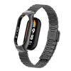 Adecuado para Correa Xiaomi Mi Band 8, Pulsera de Acero Inoxidable con Nudo de Bambú y Hebilla de Una Cuenta, Caja Metálica, Correa Xiaomi Mi Band 7