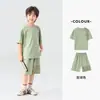 Precio Especial Conjunto de Verano Nuevo Estilo Chino para Niños de Duoduo con Diseño de Botón Tradicional, Manga Corta Casual y Shorts para Niños