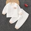 Traje Térmico para Bebé Primavera y Otoño Engrosado Algodón Puro Recién Nacido Niño y Niña Ropa Interior de Otoño e Invierno para Bebés Ropa de Otoño para Niños y Pantalones Largos