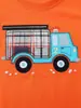 Traje de niño de estilo europeo y americano, ropa de verano nueva para niños, traje de dos piezas con bordado de coche de dibujos animados, cuello redondo y manga corta, distribución