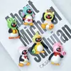 Chaveiro de Boneco Pinguim Pequeno Desenho Animado Pvc Cola Macia Mini Pingente de Pinguim Pequeno Pingente Requintado para Mochila Gashapon Cego