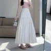 Saia Bolo Branca, Saia Novo Estilo Primavera e Verão 2025 Feminina, Saia Linha A Estilo Gentil Francês, Saia Longa com Barra Larga