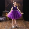 Vestido Morado para Niña para Actuación de Coro, Estilo Princesa, Elegante Anfitriona, Tul Abullonado, Traje de Cumpleaños para Actuación de Piano