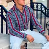 Fábrica de origen comercio electrónico transfronterizo camisa de manga larga para hombre con solapa cárdigan de un solo botón impresión digital 3D sublimación