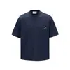 Nanxia Disguise 2026 Verão Nova Camiseta Bordada de Manga Curta para Homens, Gola Redonda Vintage Solta Casual Pulôver Camisa Curta Camiseta