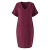 Vestido de verano 2023 con cuello en V y manga corta con estampado de estilo europeo y americano para mujer, falda acampanada, outlet de fábrica