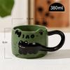 Taza pequeña con diseño de gato negro en relieve, de alto valor cromático, creativa, apilable, de cerámica, para café, leche y desayuno, esmaltada.