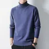 Suéter Básico de Cuello Alto para Hombre, Otoño e Invierno, Forrado de Polar, Engrosado, Suéter de Punto Cálido, Camiseta Interior Suéter