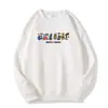 Sudadera Gruesa Pesada de Algodón con Forro Polar, Cuello Redondo, Corte Holgado Casual, Estampado de Dibujos Animados, Nueva Colección Otoño/Invierno 2025 para Mujer