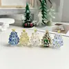 Árbol de Navidad Sólido de Vidrio Fantasía Hecho a Mano Mini Artesanías de Vidrio Atmósfera Navideña Regalo de Nicho Adornos